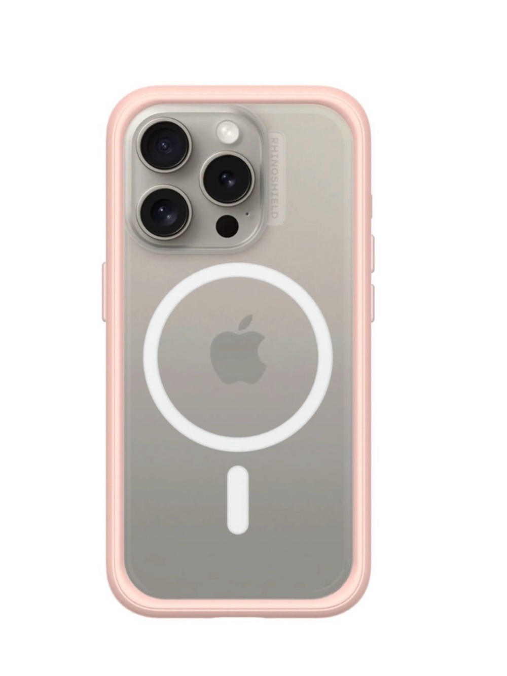 Clear MagSafe-Compatible iPhone 15 Pro Max Case - Pink
